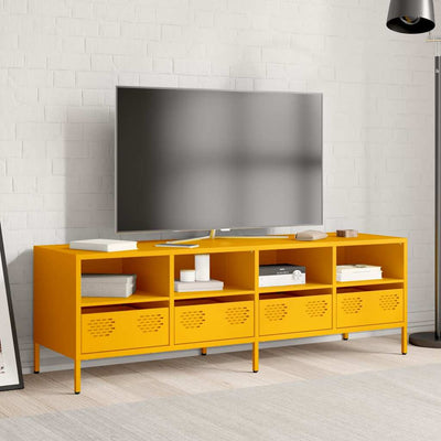 TV-Schrank Senfgelb 135x39x43,5 cm Kaltgewalzter Stahl