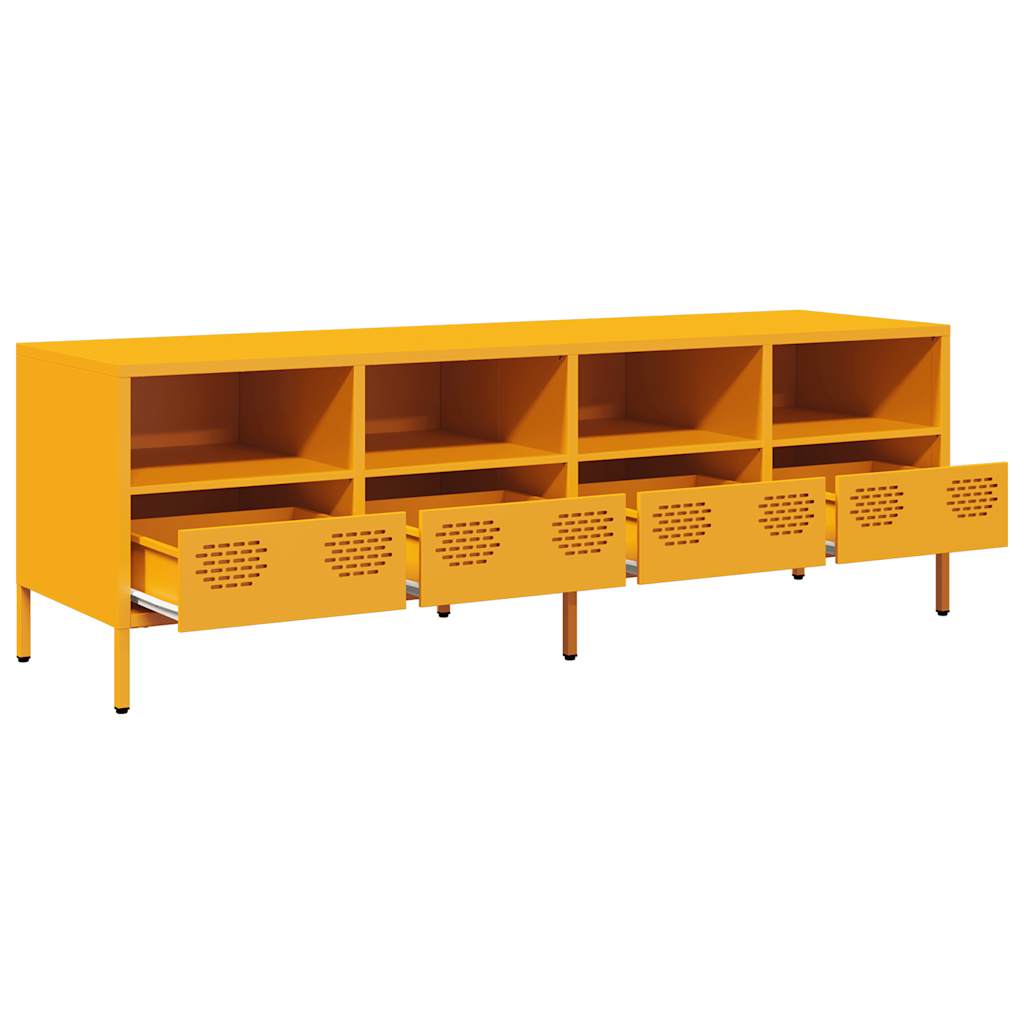 TV-Schrank Senfgelb 135x39x43,5 cm Kaltgewalzter Stahl