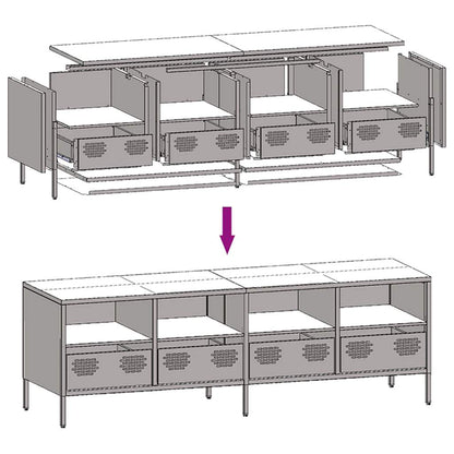 TV-Schrank Senfgelb 135x39x43,5 cm Kaltgewalzter Stahl