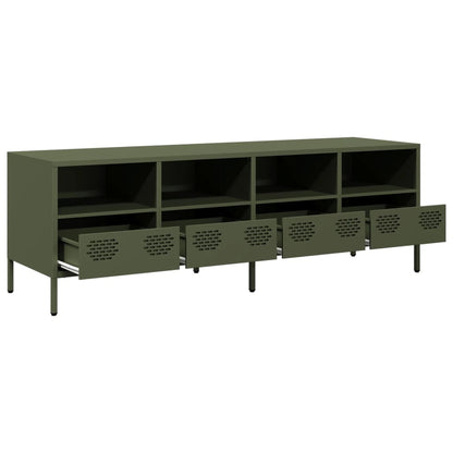 TV-Schrank Olivgrün 135x39x43,5 cm Kaltgewalzter Stahl