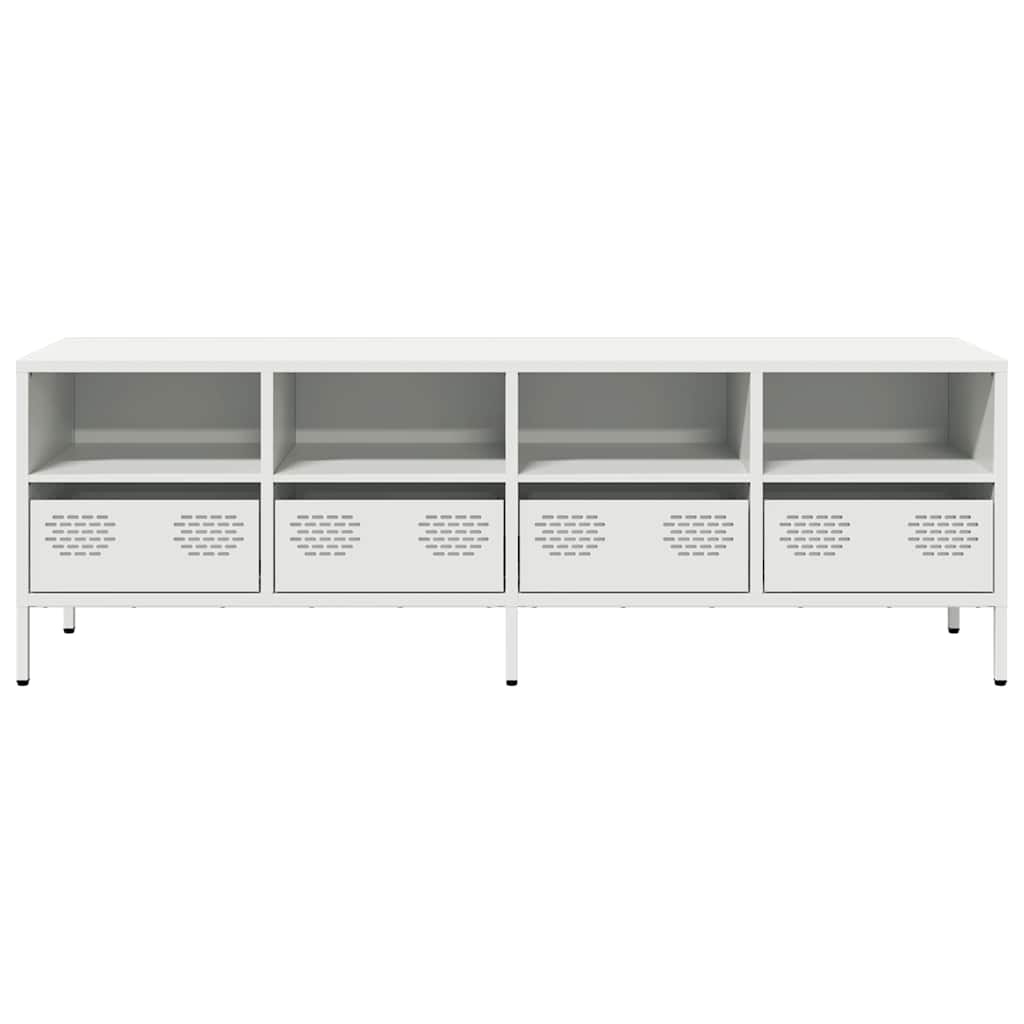 TV-Schrank Weiß 135x39x43,5 cm Kaltgewalzter Stahl