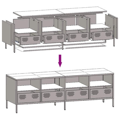 TV-Schrank Weiß 135x39x43,5 cm Kaltgewalzter Stahl