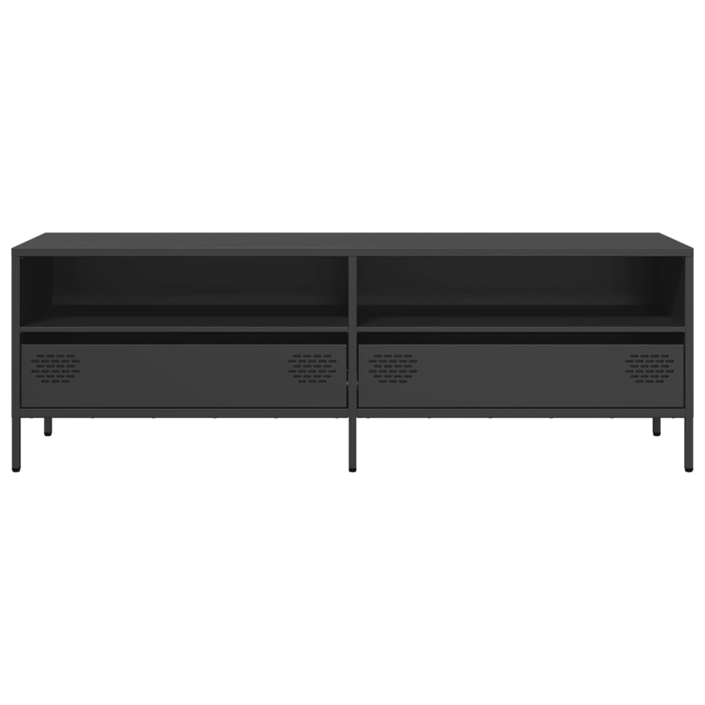 TV-Schrank Schwarz 135x39x43,5 cm Kaltgewalzter Stahl