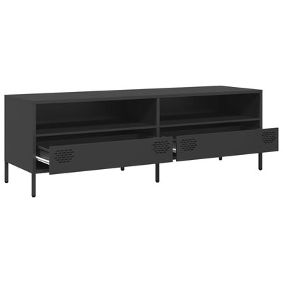 TV-Schrank Schwarz 135x39x43,5 cm Kaltgewalzter Stahl