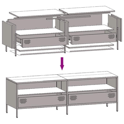 TV-Schrank Rosa 135x39x43,5 cm Kaltgewalzter Stahl