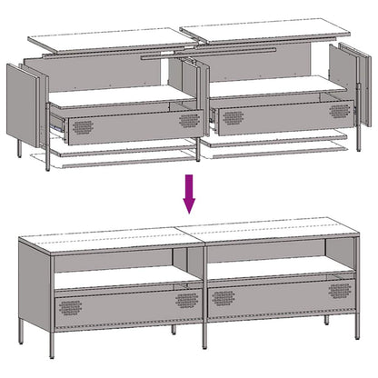 TV-Schrank Senfgelb 135x39x43,5 cm Kaltgewalzter Stahl