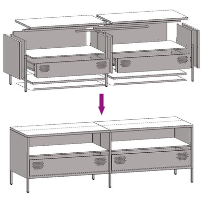 TV-Schrank Senfgelb 135x39x43,5 cm Kaltgewalzter Stahl