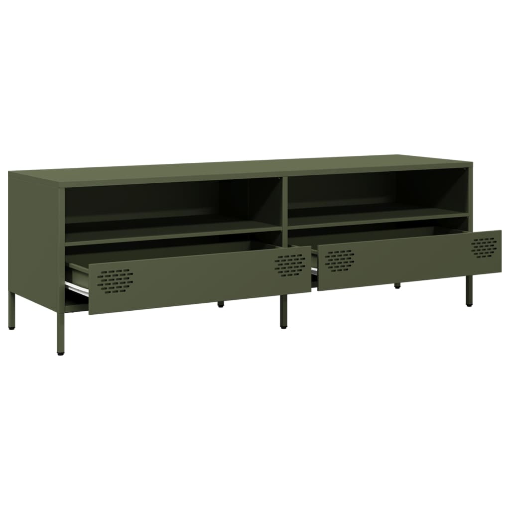 TV-Schrank Olivgrün 135x39x43,5 cm Kaltgewalzter Stahl