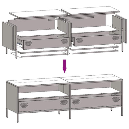 TV-Schrank Weiß 135x39x43,5 cm Kaltgewalzter Stahl