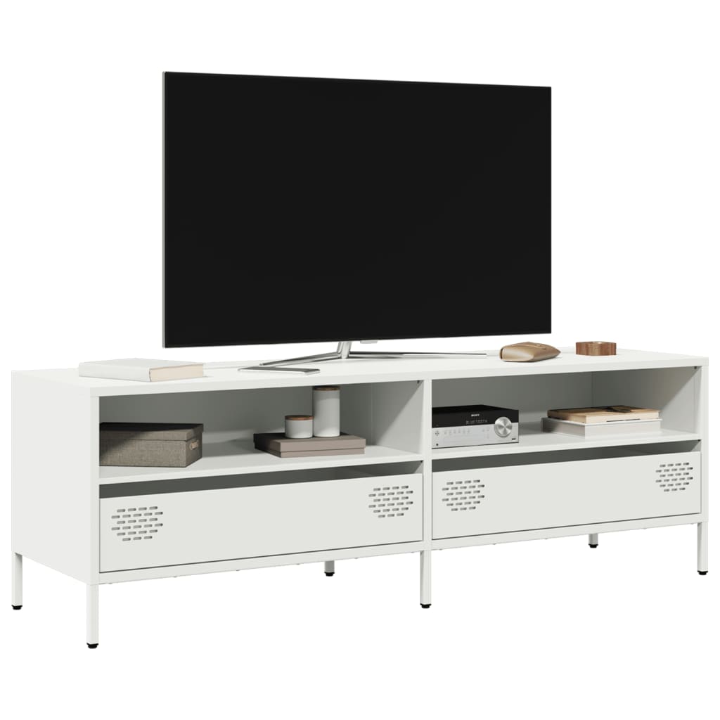 TV-Schrank Weiß 135x39x43,5 cm Kaltgewalzter Stahl