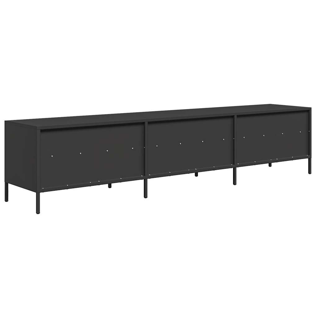 TV-Schrank Schwarz 202x39x43,5 cm Kaltgewalzter Stahl