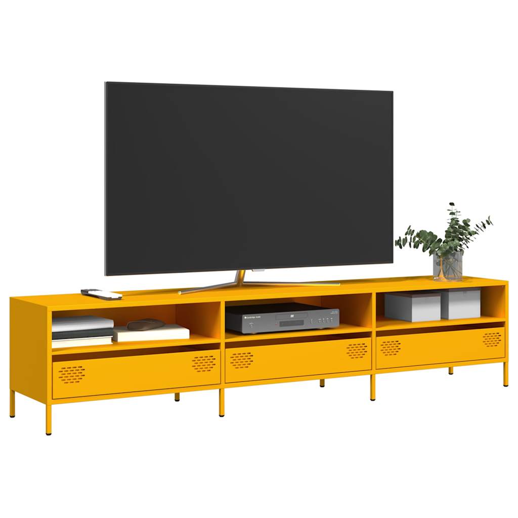 TV-Schrank Senfgelb 202x39x43,5 cm Kaltgewalzter Stahl