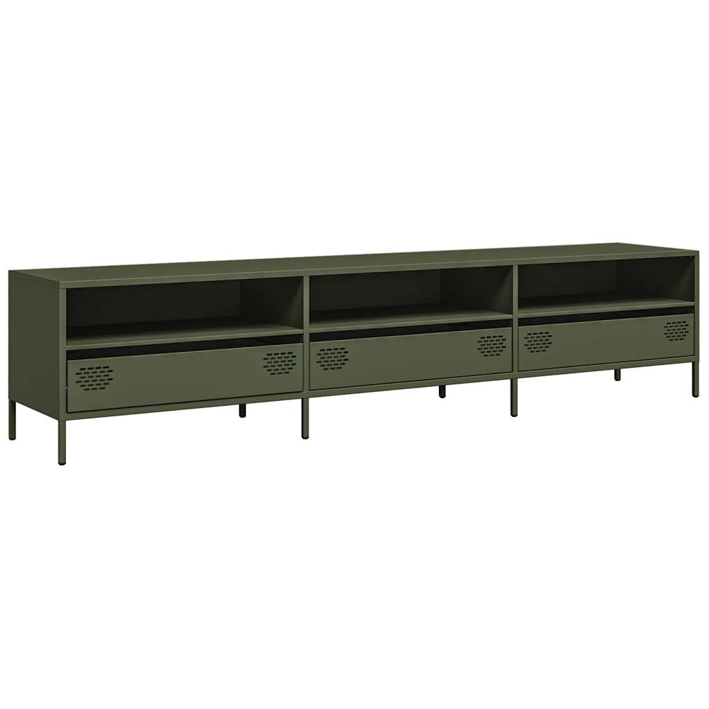 TV-Schrank Olivgrün 202x39x43,5 cm Kaltgewalzter Stahl