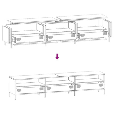 TV-Schrank Olivgrün 202x39x43,5 cm Kaltgewalzter Stahl