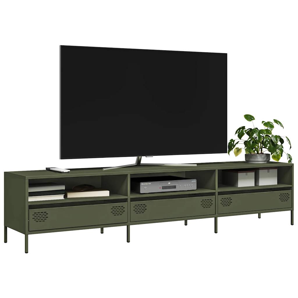 TV-Schrank Olivgrün 202x39x43,5 cm Kaltgewalzter Stahl