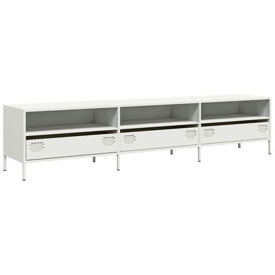 TV-Schrank Weiß 202x39x43,5 cm Kaltgewalzter Stahl