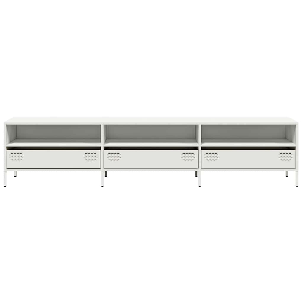 TV-Schrank Weiß 202x39x43,5 cm Kaltgewalzter Stahl