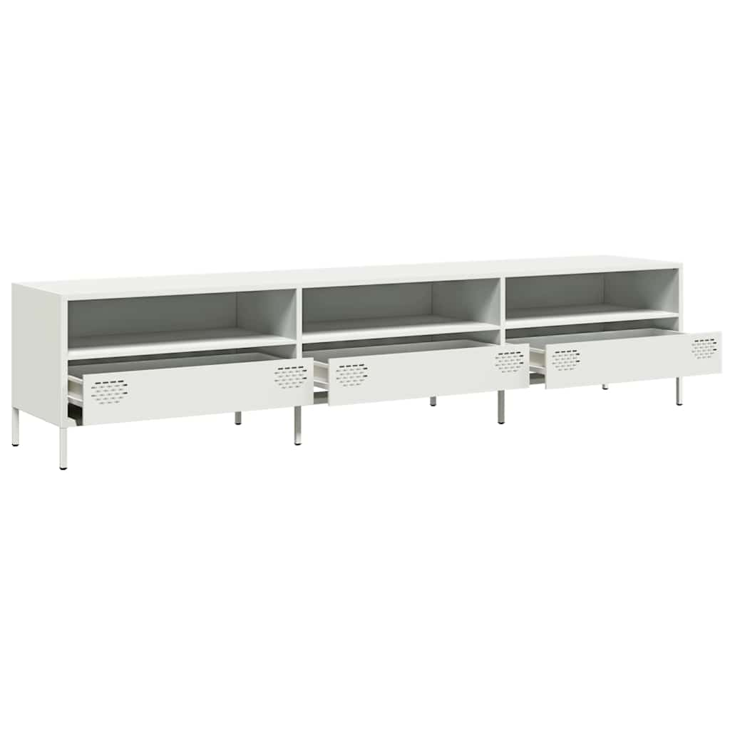 TV-Schrank Weiß 202x39x43,5 cm Kaltgewalzter Stahl