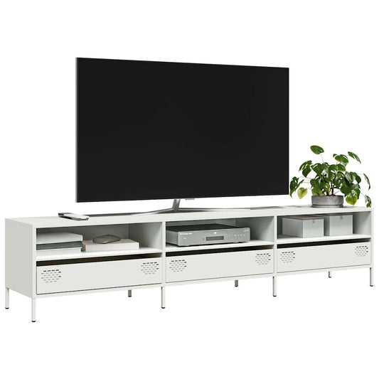 TV-Schrank Weiß 202x39x43,5 cm Kaltgewalzter Stahl