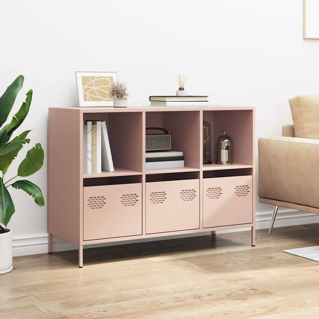 Sideboard Rosa 101,5x39x73,5 cm Kaltgewalzter Stahl