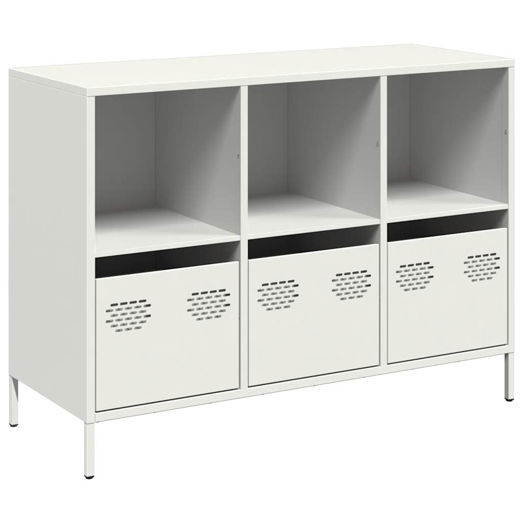 Sideboard Weiß 101,5x39x73,5 cm Kaltgewalzter Stahl