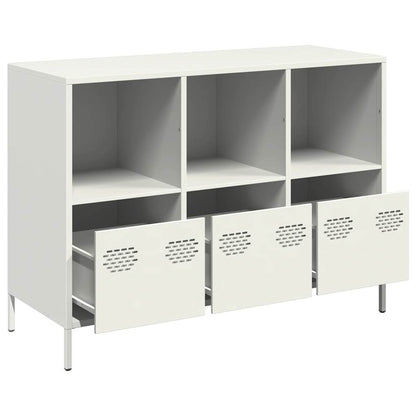 Sideboard Weiß 101,5x39x73,5 cm Kaltgewalzter Stahl