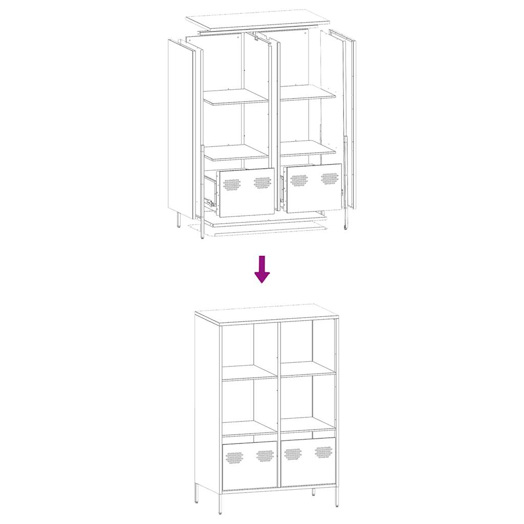 Highboard Rosa 68x39x103,5 cm Stahl