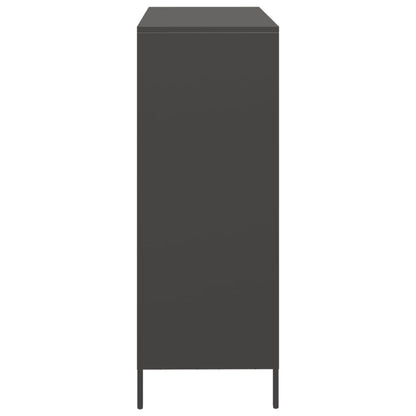 Highboard Schwarz 101,5x39x103,5 cm Stahl