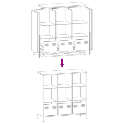 Highboard Rosa 101,5x39x103,5 cm Stahl