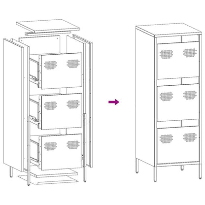 Highboard Weiß 39x35x103,5 cm Stahl