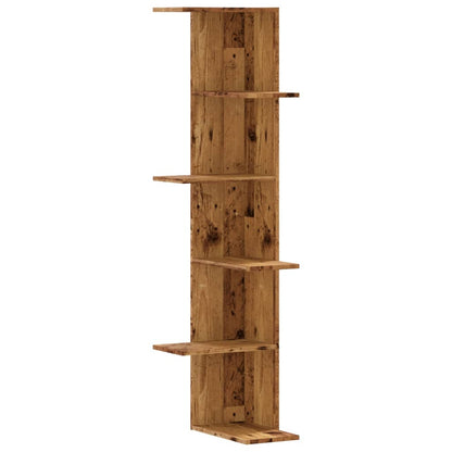 Wand-Eckregal Altholz-Optik 36,5x36,5x140 cm Holzwerkstoff