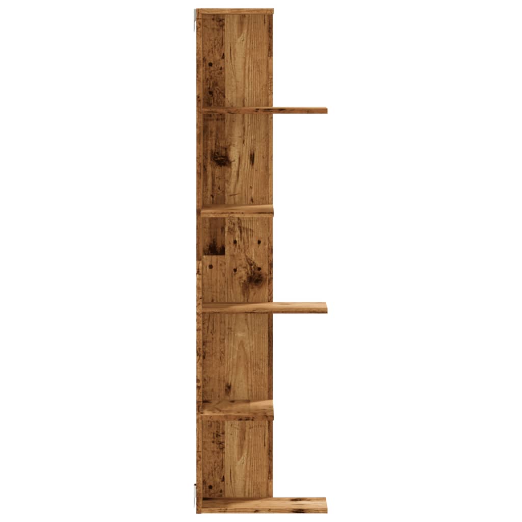 Wand-Eckregal Altholz-Optik 36,5x36,5x140 cm Holzwerkstoff