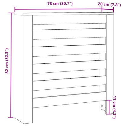 Heizkörperverkleidung Betongrau 78x20x82 cm Holzwerkstoff