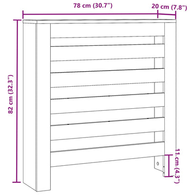 Heizkörperverkleidung Eichen-Optik 78x20x82 cm Holzwerkstoff