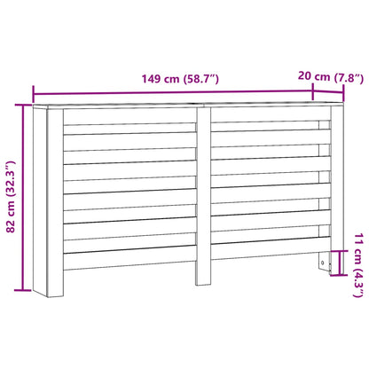 Heizkörperverkleidung Altholz-Optik 149x20x82 cm Holzwerkstoff