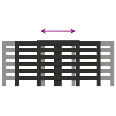 Heizkörperverkleidung Schwarz 205x21,5x83,5 cm Holzwerkstoff