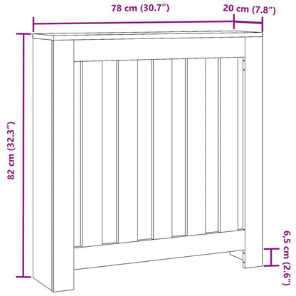 Heizkörperverkleidung Betongrau 78x20x82 cm Holzwerkstoff