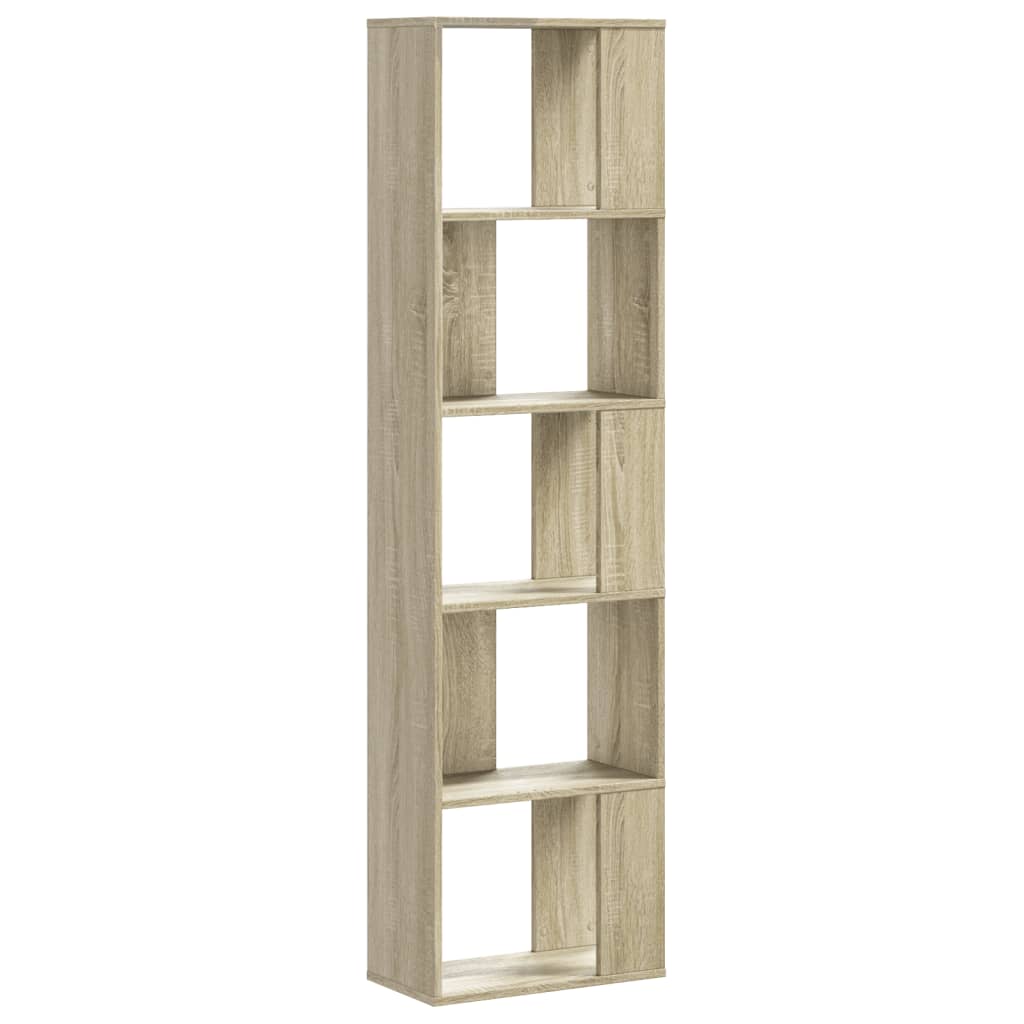 Bücherregal 5 Böden Sonoma-Eiche 45x23,5x162,5 cm Holzwerkstoff