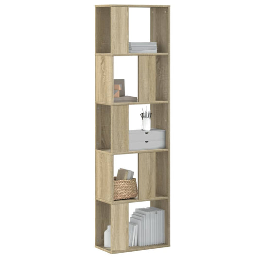 Bücherregal 5 Böden Sonoma-Eiche 45x23,5x162,5 cm Holzwerkstoff