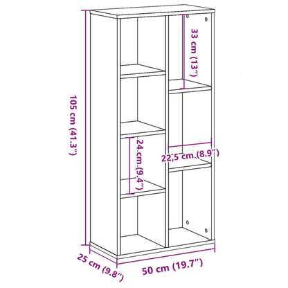 Bücherregal Weiß 50x25x105 cm Holzwerkstoff