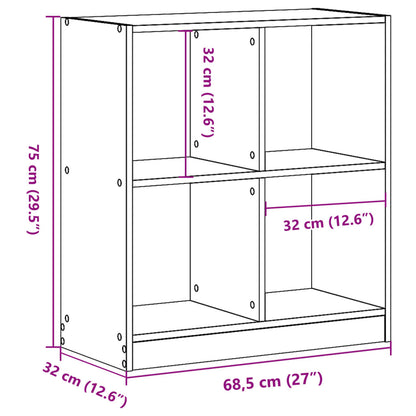 Bücherregal Weiß 68,5x32x75 cm Holzwerkstoff