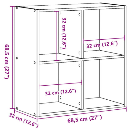 Bücherregal Schwarz 68,5x32x68,5 cm Holzwerkstoff