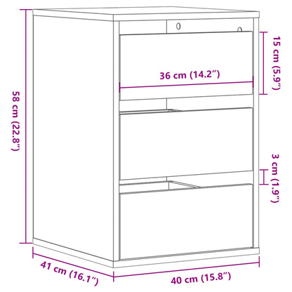 Kommode Braun Eichen-Optik 40x41x58 cm Holzwerkstoff