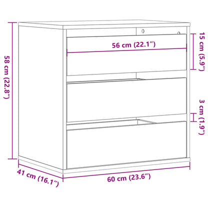 Kommode Weiß 60x41x58 cm Holzwerkstoff