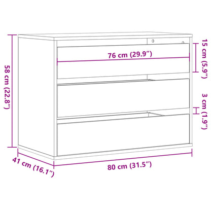 Kommode Weiß 80x41x58 cm Holzwerkstoff