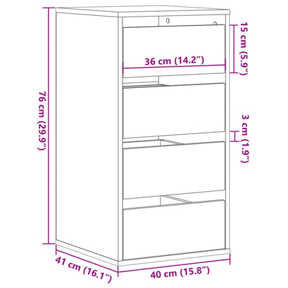 Kommode Altholz-Optik 40x41x76 cm Holzwerkstoff