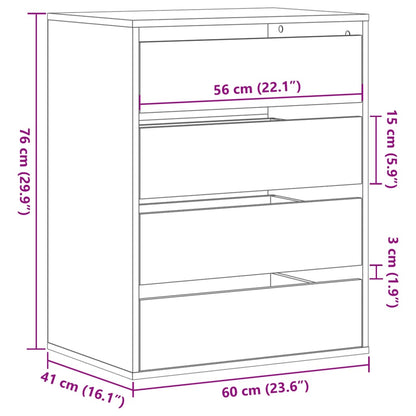 Kommode Schwarz 60x41x76 cm Holzwerkstoff