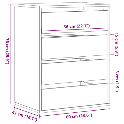 Kommode Betongrau 60x41x76 cm Holzwerkstoff