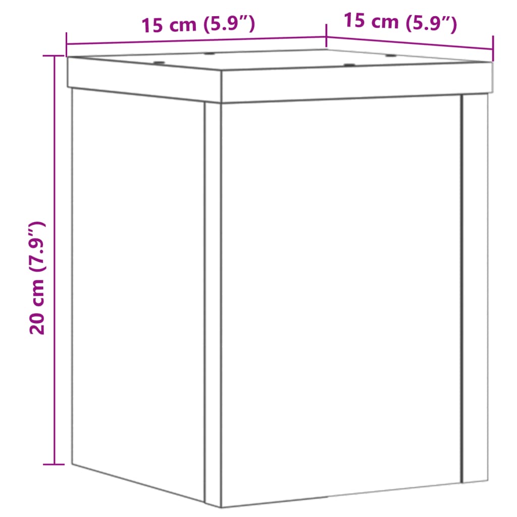 Pflanzenständer 2 Stk. Grau Sonoma 15x15x20 cm Holzwerkstoff