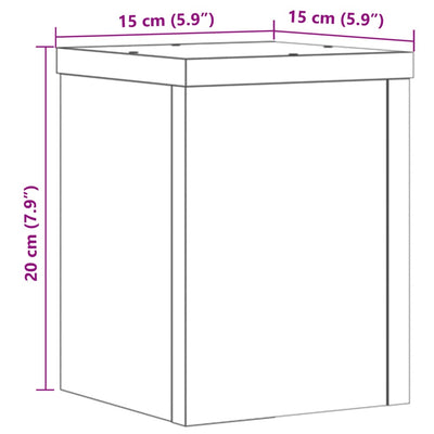 Pflanzenständer 2 Stk. Grau Sonoma 15x15x20 cm Holzwerkstoff